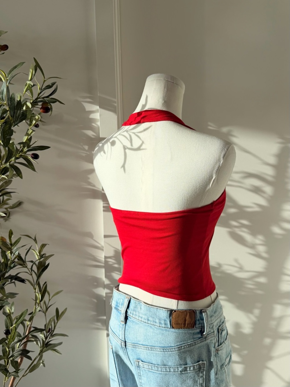 Stradivarius Red Halter Tank Top - Picture 3 of 6